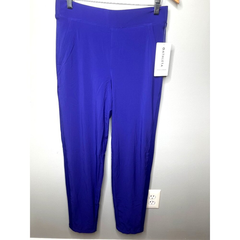 Athleta Womens Brooklyn Lined Pants Purple Ribbed Waist Size 6/T - Picture 11 of 16